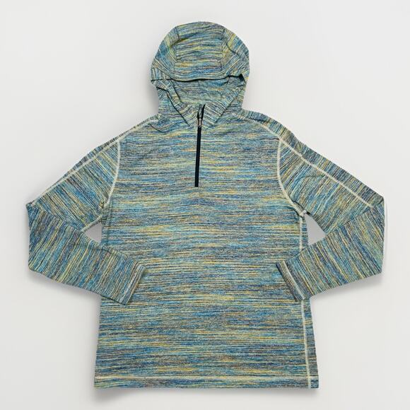Lululemon Mens Surge Warm Sweatshirt Medium Blue Space Dye Camo Alberta Lake - Picture 3 of 11